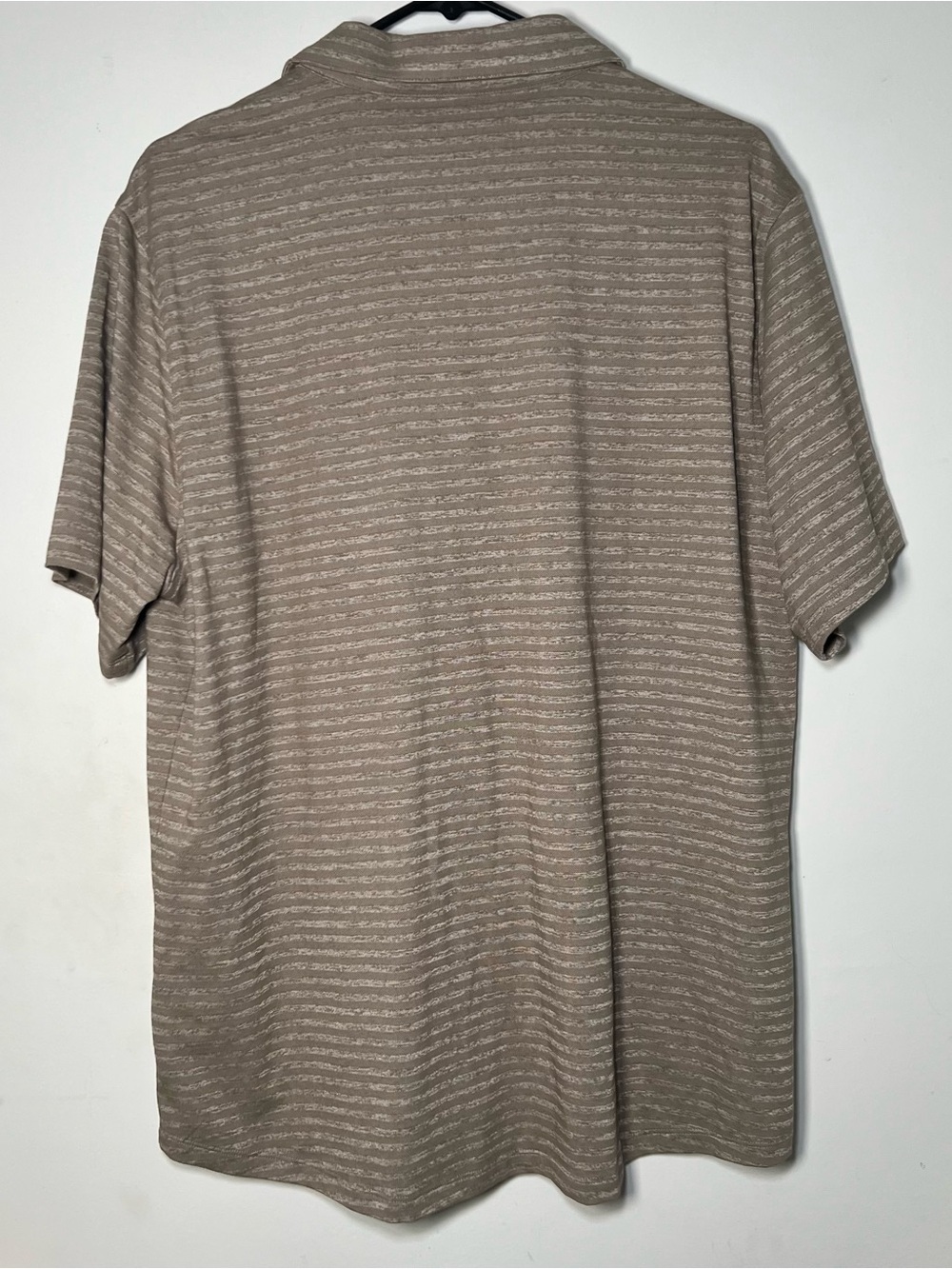 Robert Barakett XL Beige Textured Stripe Knit Button Front Polo Shirt Mens - Picture 13 of 16